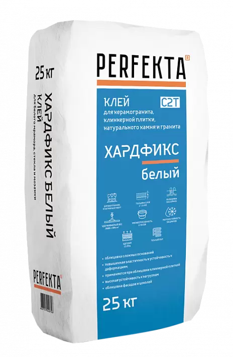 Клей плиточный Perfekta Хардфикс Белый С2 Т, 25 кг купить в "Строй-Ресурсе"