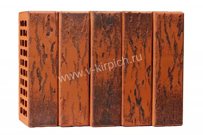 Кирпич лицевой Воротынск М150 1,0НФ красный магма (ex. красный графит руст) (утолщ. лиц. стенка) купить в "Строй-Ресурсе"