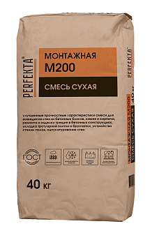 Смесь сухая монтажная Perfekta Пескобетон М200, 40 кг в "Строй-Ресурсе"